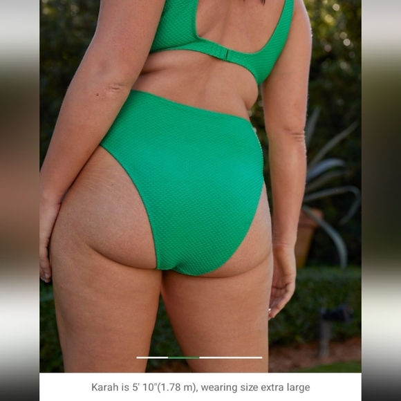 🆕️NWT Aerie Jacquard Bikini in 'Green Dazzle', Size Small - Picture 10 of 16